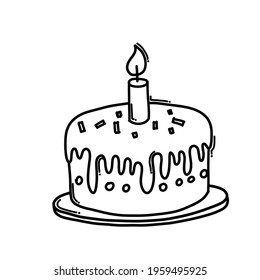 Cake Doodle vector icon. Drawing sketch illustration hand drawn cartoon line.