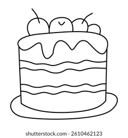 Cake doodle.Isolated on white background