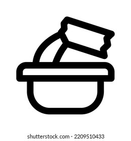 cake dough icon, outline style, editable vector