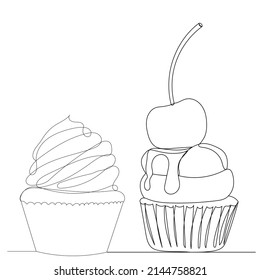 cake drawing by one continuous line