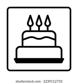 Cake dualtone Icon. Social media sign icons. Vector illustration isolated for graphic, web design, apps and websites