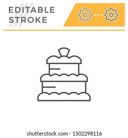 Cake editable stroke line icon