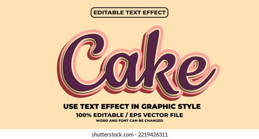 cake editable text effect style