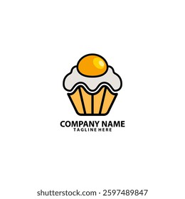 cake egg logo design vector