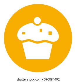 Cake. Fast food vector icon. Color illustration.