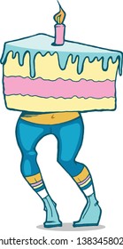 Cake with female legs in a standing pose