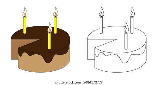 Cake. Festive. Delicious. Sweet. Illustration.