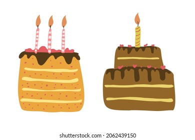 cake festive flat style vector illustration on white background