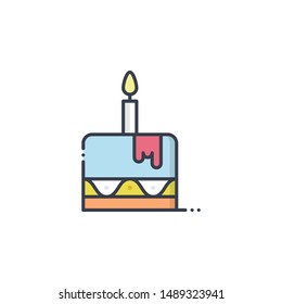 Cake Filled outline vector illustration. Food & Drinks style icon.