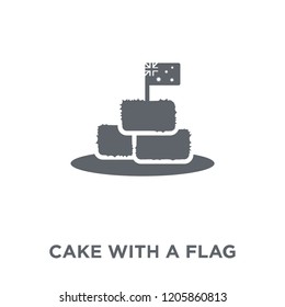 Cake with a flag icon. Cake with a flag design concept from Australia collection. Simple element vector illustration on white background.