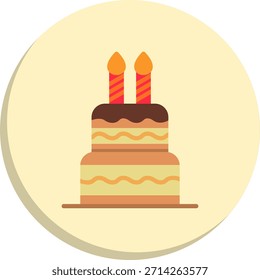 Icono de estilo de círculo plano de torta