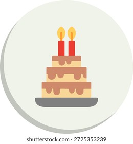 Icono de estilo de círculo plano de torta