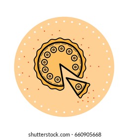 Cake flat icon design. Vector illustration. Greeting card