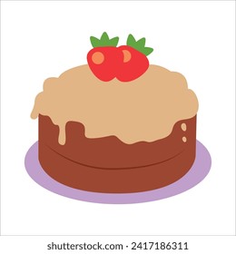 Cake flat icon illustration design