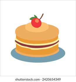 Diseño de ilustración de icono plano de tarta