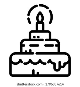 Cake Flat Icon Isolated On White Background