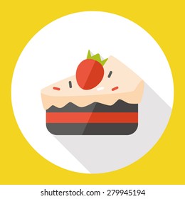 Cake flat icon with long shadow