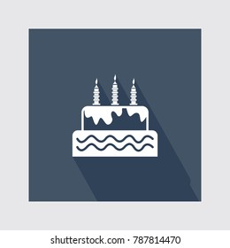 Cake flat icon with long shadow