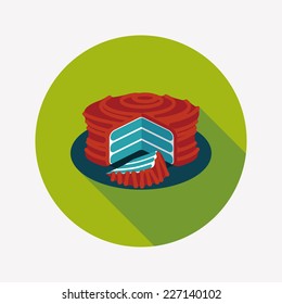 cake flat icon with long shadow,eps10