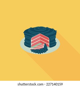 cake flat icon with long shadow,eps10