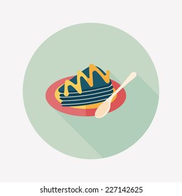 cake flat icon with long shadow,eps10