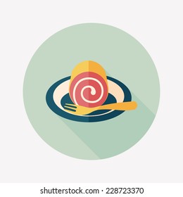 cake flat icon with long shadow,eps10