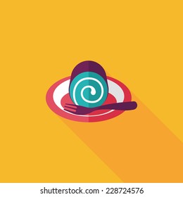 cake flat icon with long shadow,eps10