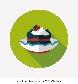 cake flat icon with long shadow,eps10