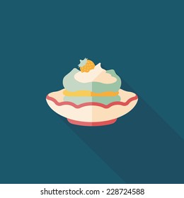 cake flat icon with long shadow,eps10