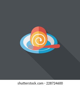 cake flat icon with long shadow,eps10