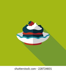 cake flat icon with long shadow,eps10