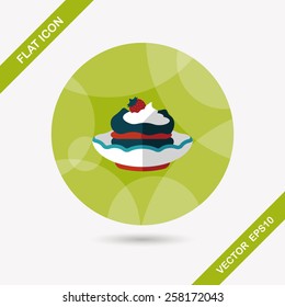 cake flat icon with long shadow,eps10