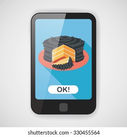 cake flat icon with long shadow,eps10
