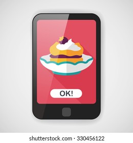 cake flat icon with long shadow,eps10
