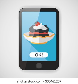 cake flat icon with long shadow,eps10
