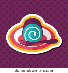cake flat icon with long shadow,eps10