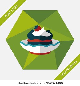 cake flat icon with long shadow,eps10