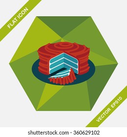 cake flat icon with long shadow,eps10