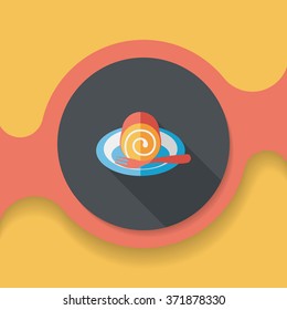 cake flat icon with long shadow,eps10