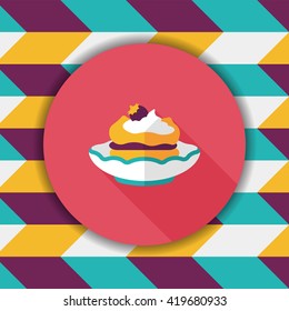 cake flat icon with long shadow,eps10