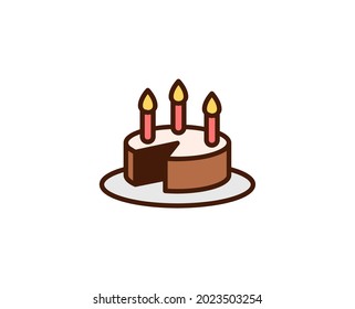 Cake Flat Icon. Single High Quality Outline Symbol For Web Design Or Mobile App.  Holidays Thin Line Signs For Design Logo, Visit Card, Etc. Outline Pictogram EPS10