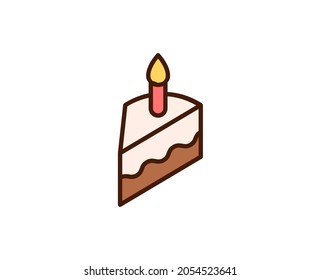 Cake Flat Icon. Single High Quality Outline Symbol For Web Design Or Mobile App.  Holidays Thin Line Signs For Design Logo, Visit Card, Etc. Outline Pictogram EPS10