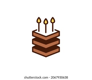 Cake Flat Icon. Single High Quality Outline Symbol For Web Design Or Mobile App.  Holidays Thin Line Signs For Design Logo, Visit Card, Etc. Outline Pictogram EPS10