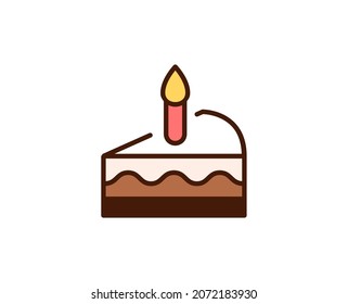 Cake Flat Icon. Single High Quality Outline Symbol For Web Design Or Mobile App.  Holidays Thin Line Signs For Design Logo, Visit Card, Etc. Outline Pictogram EPS10