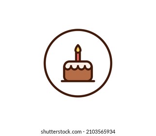 Cake Flat Icon. Single High Quality Outline Symbol For Web Design Or Mobile App.  Holidays Thin Line Signs For Design Logo, Visit Card, Etc. Outline Pictogram EPS10