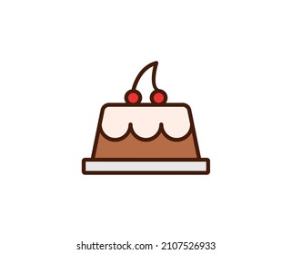 Cake Flat Icon. Single High Quality Outline Symbol For Web Design Or Mobile App.  Holidays Thin Line Signs For Design Logo, Visit Card, Etc. Outline Pictogram EPS10