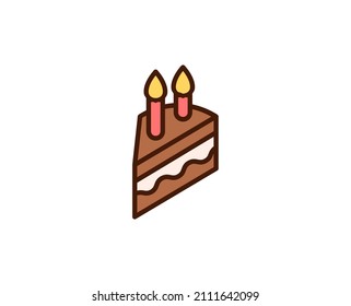 Cake Flat Icon. Single High Quality Outline Symbol For Web Design Or Mobile App.  Holidays Thin Line Signs For Design Logo, Visit Card, Etc. Outline Pictogram EPS10