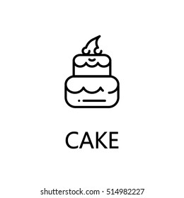 Cake flat icon. Single high quality outline symbol of sweets for web design or mobile app. Thin line signs of cake for design logo, visit card, etc. Outline pictogram of cake 
