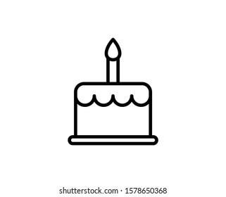Cake flat icon. Thin line signs for design logo, visit card, etc. Single high-quality outline symbol for web design or mobile app. Cake outline pictogram.