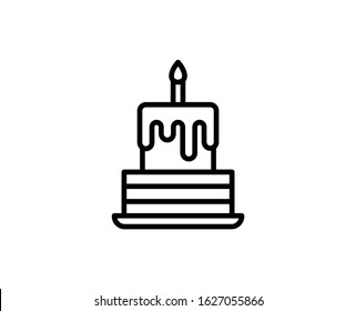 Cake flat icon. Thin line signs for design logo, visit card, etc. Single high-quality outline symbol for web design or mobile app. Cake outline pictogram.